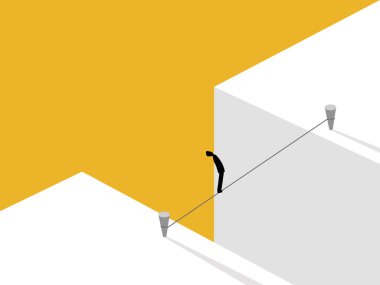 Cesaret, Risk, Gap 'i Geçen İp Üzerinde İşadamı