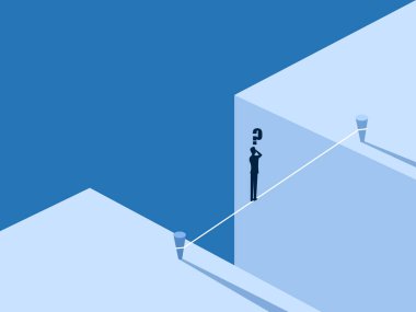 Cesaret, Risk, İş Adamı Boşluğu Geçen Bir İp Düşünüyor