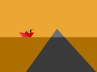 Buzdağı keşif gemisinde dürbün tutan bir iş adamı.