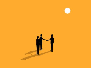 İş adamlarından oluşan bir ekip iş hakkında konuşuyor, tartışıyor ve konuşuyor.