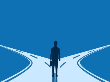 İş adamı kararları bir dönüm noktasında verir