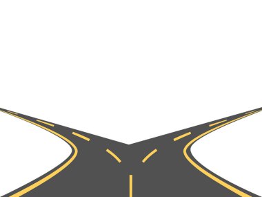 Bir kariyer seç, iki yönlü otoyol kavşağı, iş kavramı.