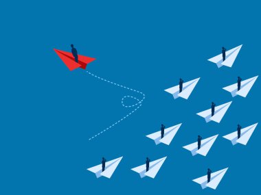 Farklı düşün, İşadamı Kağıt Uçağı Takımdan Uçurmaya Kalktı