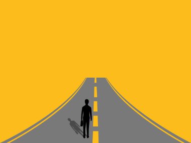 İşadamı otoyolda sıkıca ilerliyor.