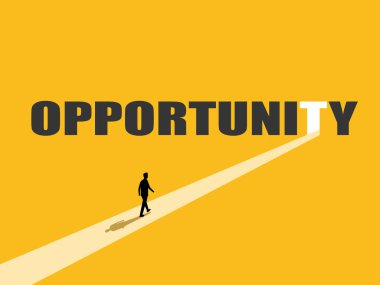 İş adamı fırsat kapısına doğru yürüyor.