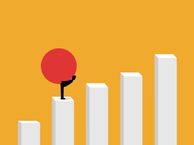 Çok çalış, İşadamı Büyük Taş Taşırken Çizelgede Yürüyor