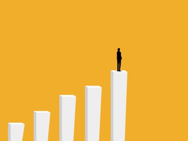 İş Adamı Büyüme Çubuğu Grafiğinde Durduğundan Emin