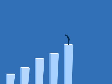 İşadamı Kar Büyütme Çubuğu Grafiğinde Duruşundan Emin