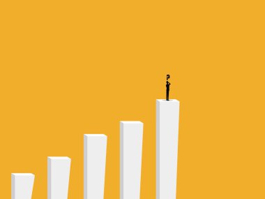 İş Adamı Büyüme Çubuğu Grafiğinde Yeni Bir Kariyer Arıyor