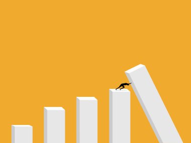 İşadamı bar tablosunun çökmesini önlemek için bastırıyor, krizden kurtulmaya yardım ediyor