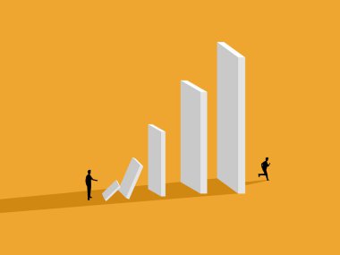 Belirsizlik ya da tehdit, İşadamı domino taşlarını bastırıyor