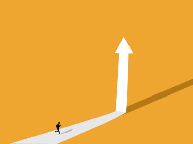 Büyüme, iş adamı yol boyunca koşuyor