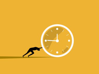 Zamanı yönet ya da kontrol et, iş adamı zamanı zorlamaya çalışıyor