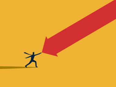 Ticari zorlukların üstesinden gelmeye çalışan işadamı, düşen okla dövüşür.