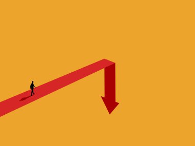 Finans ve borsa çöküyor, işadamı okun üzerinde yürüyor