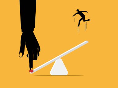 Koca El İşadamı İtti Zıplamak için Tahterevalliyi