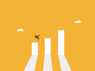 Büyüme Sıçrayışları, İşadamı Çubuk Grafiğinin Üzerinde Kutup Kasaları