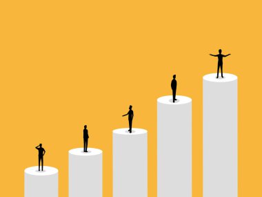 İş adamı büyüme çubuğu tablosunda başarı düzeyinde