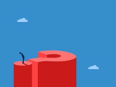 Öngörülü iş adamı soru işaretinin üzerinde duruyor