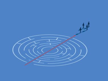 İş ekibi basit bir labirent bulmacasını çözüyor