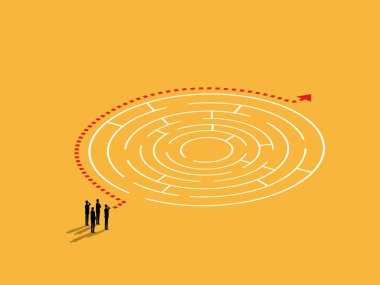 İş ekibi bir labirent bulmacasını çözerken görüldü