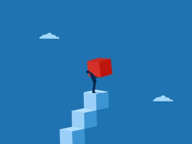 Adım adım, iş adamı merdivenleri tırmanır.