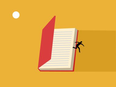 Ders kitabının dışında öğrenin, İşadamı açık bir kitaptan kaçar