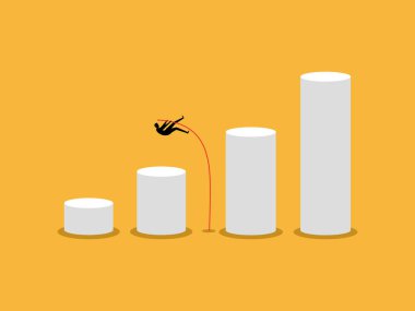 Karı arttır, iş adamı sırıkla büyüme çubuğu grafiğini aştı