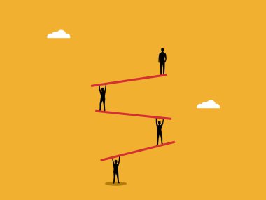 Toplumda sınıf, sınıf dengesi olan bir grup iş adamı ve en tepedeki patron.