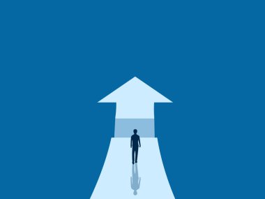 Engelli bir ok üzerinde iş adamı