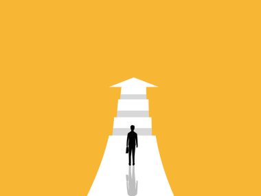 Engellerle dolu bir yolda iş adamı