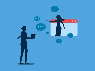 İş adamı çevrimiçi danışmanlık yapıyor, telekonferans yapıyor.