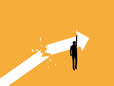 Kırık bir ok ucundaki işadamı büyür ve çöker.