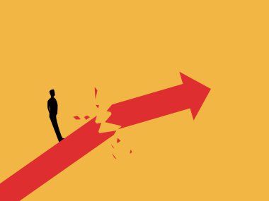 Kırık bir ok ucundaki işadamı büyüyor