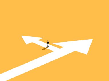 İş adamı okun yolundan uzaklaşır.