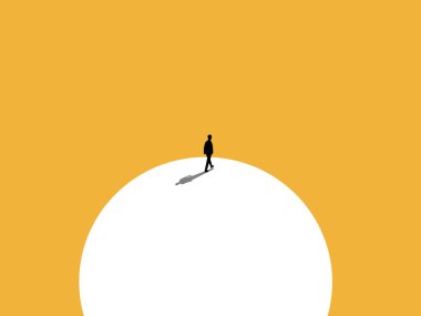 İş adamı dünyada tek başına dolaşır.