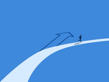 İş adamı daha ileri gitmek için yolu değiştirmek için koşuyor