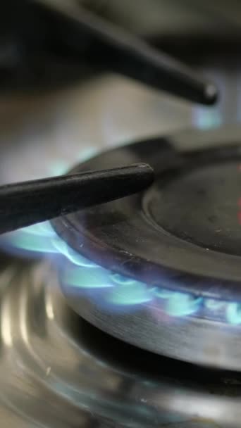 Газовая Горелка Знак Юаня Символ Китайских Денег Домашней Газовой Горелке — стоковое видео