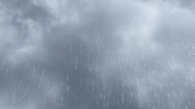 View of rain falling in a storm