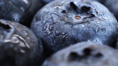 Taze sulu yaban mersini rotasyonu. Yaban mersinlerini yakın çekim. Döngü hareketi. Seçici Odaklanma