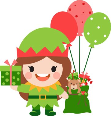 Elf clipart, Mutlu Noeller ve mutlu yıllar