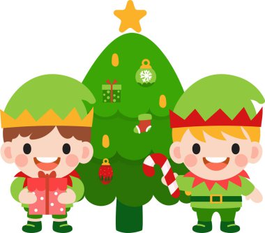 Elf clipart, Mutlu Noeller ve mutlu yıllar