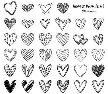 Kalp El Çizimi Karalama, Çizim Çizim Paketi