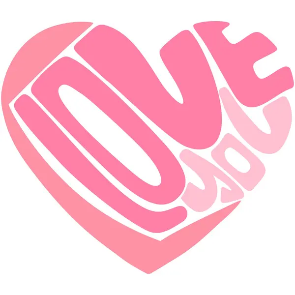 Kalp şeklinde sevgililer günü, el çizimi mektup, seni seviyorum.