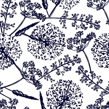 Vahşi Çiçekler, El Çizimi Çiçeksiz desenler