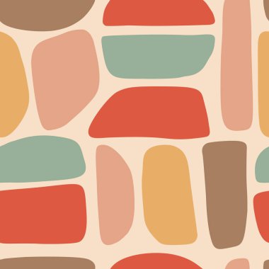 Boho Şekilleri, Geometrik Modern Renkler Pastel Deseni