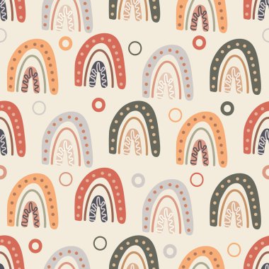 Boho Gökkuşağı Kusursuz Desenli Arkaplan