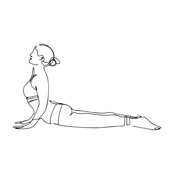 Tek Çizgili, Tek Çizgili Çizgili Çizgi Kadın Yoga Yapıyor