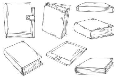 Kitap Eli Çizgi Çizim Çizimi Çizim Paketi