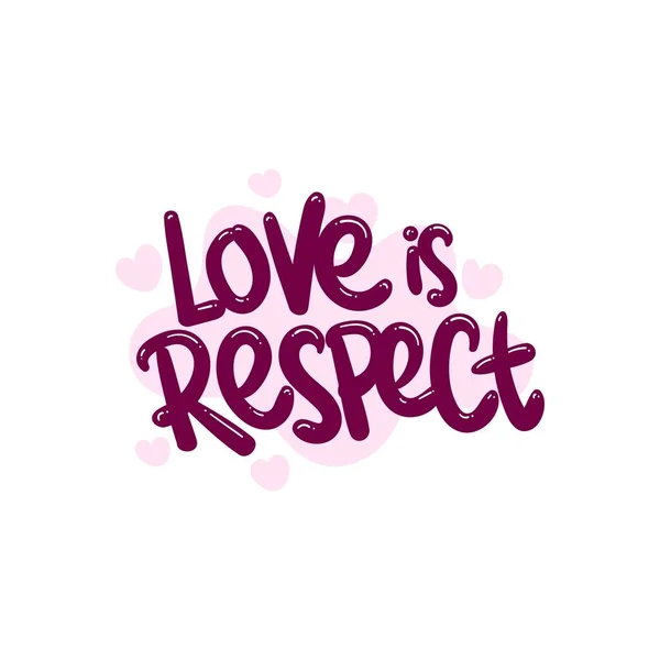 Amour Est Respect Gens Citation Typographie Plat Design Illustration — Image vectorielle
